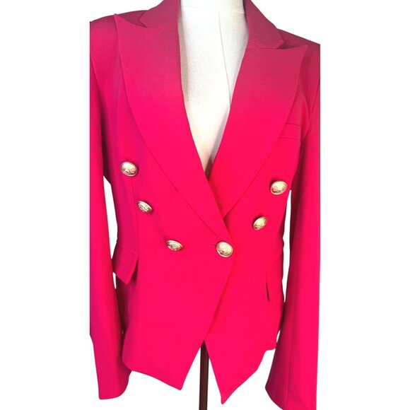 2/$30 NWT Choosy Size 6 Deep Rose Pink Double Breasted Betsy Blazer - Picture 8 of 15